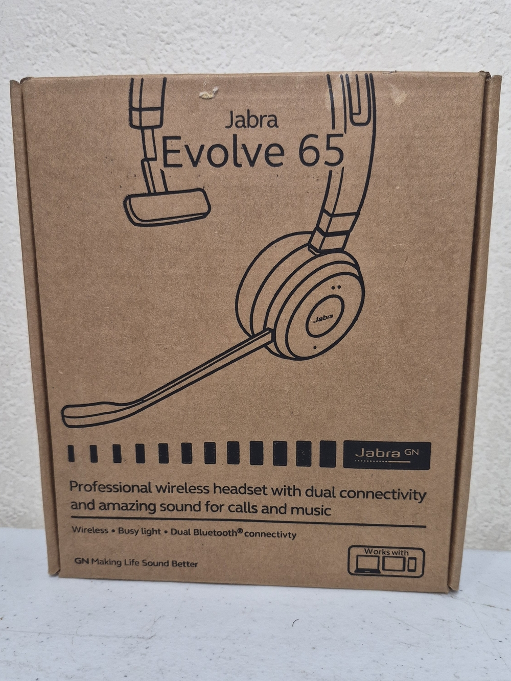 Jabra Evolve 65 SE Black Mono Single-Ear Wireless Headset Boom Mic Bluetooth